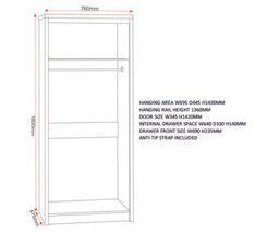 Seconique Seville Bedroom Set In Oak And Grey Sheen Finish - thumbnail 7