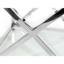 Julian Bowen Miami Glass Top Side Table - Glass And Silver - thumbnail 9