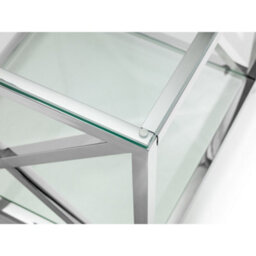 Julian Bowen Miami Glass Top Side Table - Glass And Silver - thumbnail 5