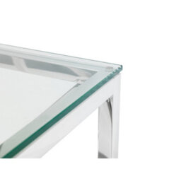 Julian Bowen Miami Glass Top Side Table - Glass And Silver - thumbnail 6