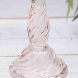 Annibells 2  Vintage Pink Twisted Glass Candlesticks (13327) - thumbnail 4