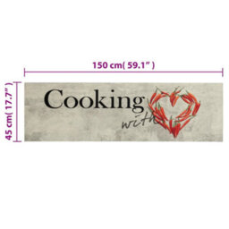 Berkfield Kitchen Rug Washable Peper Cooking 45X150 Cm Velvet - thumbnail 5