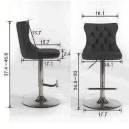 HomeTouch Set Of 2 Velvet Swivel Bar Stools With Golden Base Adjustable Hight Counter Barstools - thumbnail 8
