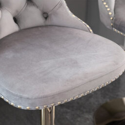 HomeTouch Set Of 2 Velvet Swivel Bar Stools With Golden Base Adjustable Hight Counter Barstools - thumbnail 4