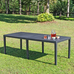 Urbn-Garden 90Cm Height Long Anthracite Rectangular Garden Table Outdoor Patio Dining Furniture - thumbnail 1