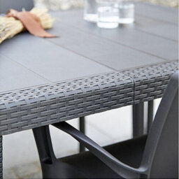 Urbn-Garden 90Cm Height Long Anthracite Rectangular Garden Table Outdoor Patio Dining Furniture - thumbnail 2