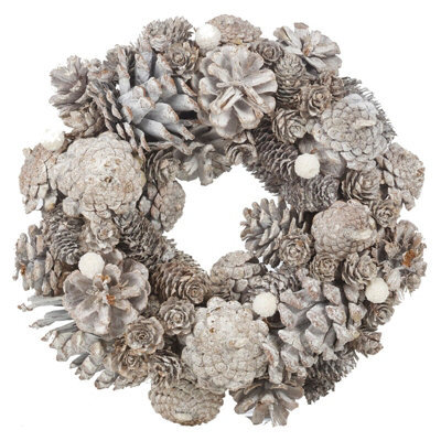 Urbn-Living Urbnliving 34Cm Festive Christmas Wreaths Natural Decorative Pine Cone Door Flower Ornaments - image 1