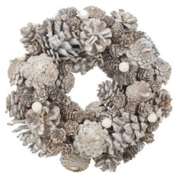 Urbn-Living Urbnliving 34Cm Festive Christmas Wreaths Natural Decorative Pine Cone Door Flower Ornaments