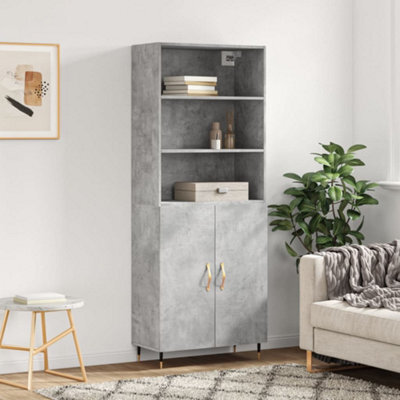 Berkfield Highboard Concrete Grey 69.5X34X180 Cm Engineered Wood - image 1