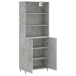 Berkfield Highboard Concrete Grey 69.5X34X180 Cm Engineered Wood - thumbnail 4