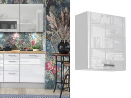 Impact Furniture Kitchen Cabinet Wall Cupboard White Gloss 600mm Unit Modern Storage Flat Pack Ella - thumbnail 1