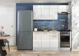 Impact Furniture Kitchen Cabinet Wall Cupboard White Gloss 600mm Unit Modern Storage Flat Pack Ella - thumbnail 5