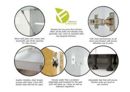 Impact Furniture Kitchen Cabinet Wall Cupboard White Gloss 600mm Unit Modern Storage Flat Pack Ella - thumbnail 9