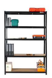 Rhino Racking 180 X 120 X 60Cm - Black - 5 Tier Boltless Heavy Duty Garage Shelving Unit - 1000Kg Load Weight - thumbnail 4