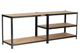 Rhino Racking 180 X 120 X 60Cm - Black - 5 Tier Boltless Heavy Duty Garage Shelving Unit - 1000Kg Load Weight - thumbnail 7