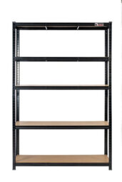 Rhino Racking 180 X 120 X 60Cm - Black - 5 Tier Boltless Heavy Duty Garage Shelving Unit - 1000Kg Load Weight - thumbnail 3