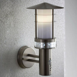 2 Pack Ip44 Outdoor Led Light Brushed Steel Pir Wall Lantern Security Outdoor - thumbnail 5