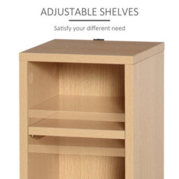 Homcom Set Of 2 Cd Storage Units With Adjustable Shelves Natural Wood Colour - thumbnail 7