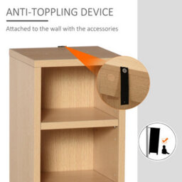 Homcom Set Of 2 Cd Storage Units With Adjustable Shelves Natural Wood Colour - thumbnail 8