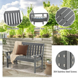Patio Lounger Ergonomic Loveseat W/ Cozy Backrest - thumbnail 5