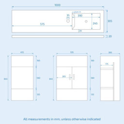 Nes Home James 1000mm Freestanding White Slimline Vanity Basin & Wc Unit & Btw Toilet - thumbnail 7