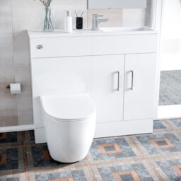 Nes Home James 1000mm Freestanding White Slimline Vanity Basin & Wc Unit & Btw Toilet - thumbnail 2