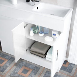 Nes Home James 1000mm Freestanding White Slimline Vanity Basin & Wc Unit & Btw Toilet - thumbnail 4