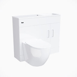 Nes Home James 1000mm Freestanding White Slimline Vanity Basin & Wc Unit & Btw Toilet - thumbnail 5