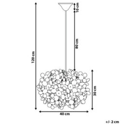 Wyld And Coco Lumalux Pendant Lamp White Irregular Flower-Shaped Shade, 40 X 40 X 120 Cm, Warm Amber Light - thumbnail 4