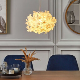 Wyld And Coco Lumalux Pendant Lamp White Irregular Flower-Shaped Shade, 40 X 40 X 120 Cm, Warm Amber Light - thumbnail 2