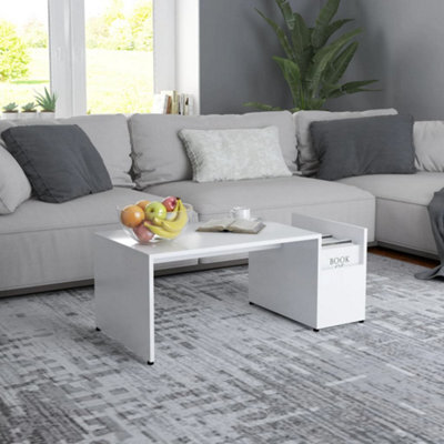 Walplus Coffee Table White 90X45X35 Cm Engineered Wood - image 1