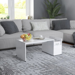 Walplus Coffee Table White 90X45X35 Cm Engineered Wood
