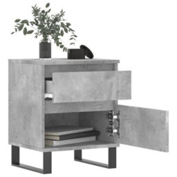 Berkfield Bedside Cabinet Concrete Grey 40X35X50 Cm Engineered Wood - thumbnail 3