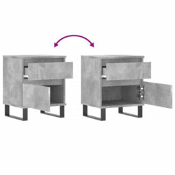 Berkfield Bedside Cabinet Concrete Grey 40X35X50 Cm Engineered Wood - thumbnail 9