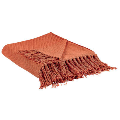 Beliani Blanket Yarsa Cotton 125 X 150 Cm Red - image 1