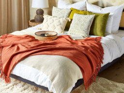 Beliani Blanket Yarsa Cotton 125 X 150 Cm Red - thumbnail 2