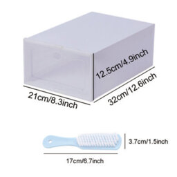 12X White Plastic Shoe Storage Boxes Drawer Stackable Foldable Durable Organiser - thumbnail 2