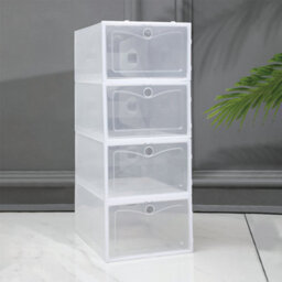 12X White Plastic Shoe Storage Boxes Drawer Stackable Foldable Durable Organiser - thumbnail 9