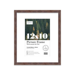 "12X10"" Walnut Frame With Mount For 9X6"" Pictures 20mm Thin Edge Portrait And Landscape Display With Wall Hooks And Kickstand" - thumbnail 1