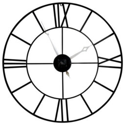 Wyld And Coco 80Cm Iron Wall Clock Black And Gold, Open-Face Roman Numerals, Modern Matt Finish - thumbnail 3