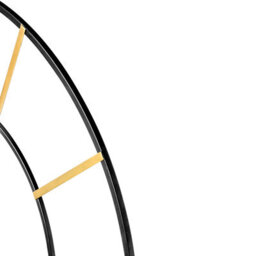 Wyld And Coco 80Cm Iron Wall Clock Black And Gold, Open-Face Roman Numerals, Modern Matt Finish - thumbnail 5