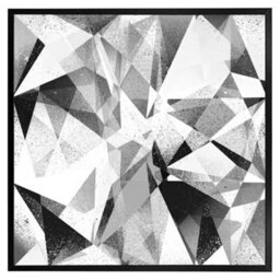 "Andrew Lee Black & White Geometric Grunge Pattern (Picutre Frame) / 12X12"" / Oak" - thumbnail 7