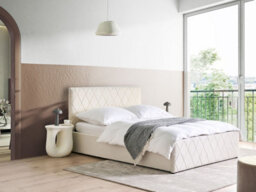Beliani Ottoman Bed Boucle Rochefort 140 X 200 Cm (Eu Double) Off-White - thumbnail 2