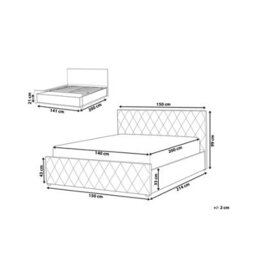 Beliani Ottoman Bed Boucle Rochefort 140 X 200 Cm (Eu Double) Off-White - thumbnail 3