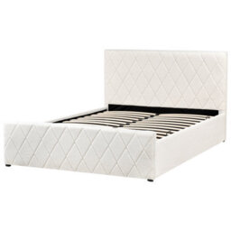 Beliani Ottoman Bed Boucle Rochefort 140 X 200 Cm (Eu Double) Off-White - thumbnail 5