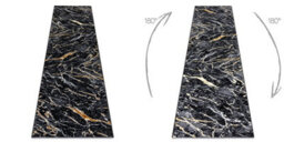 RugsX Carpet, Runner Allure 1963 Marble - Structural, Stylish, Glamour Black Gold 60X250 Cm - thumbnail 3