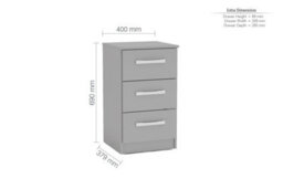 Grey Wooden 4 Piece Furniture Set Wardrobe Chest Of Drawers Bedsides Birlea Lynx - thumbnail 7