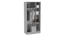 Grey Wooden 4 Piece Furniture Set Wardrobe Chest Of Drawers Bedsides Birlea Lynx - thumbnail 6