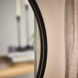 Dibor Classic Black Circular Decorative Framed Mirror Bathroom, Bedroom, Hallway Wall Mirror 60Cm - thumbnail 4