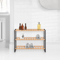EHC Woodluv 3 Tier Natural Bamboo Shoe Rack Stand Shelf Shelving Hallway, Bedroom, Bathroom, Living Room Organizer, 70X26X55(H) Cm - thumbnail 5